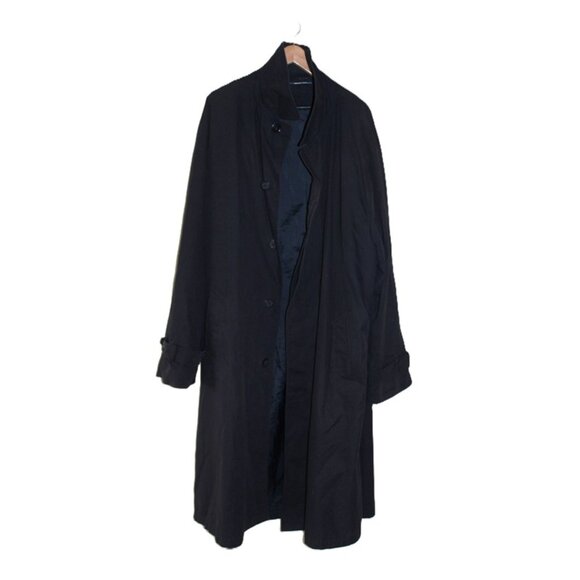 Vintage Oversized Navy Trench Coat - Unisex Design, Men's size 52 (2X-3X) - Picture 5 of 8